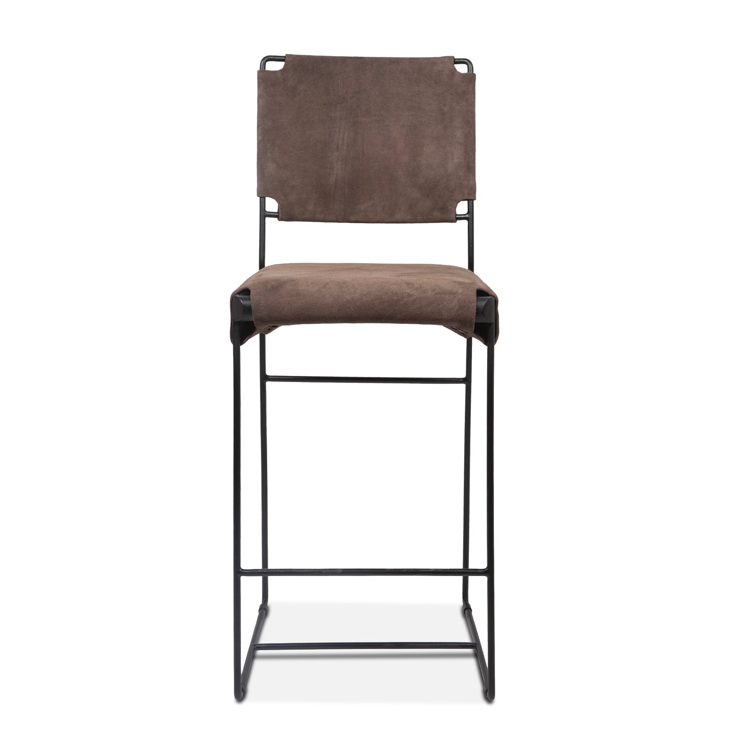 New York Leather Counter Chair - Asphalt Grey Suede