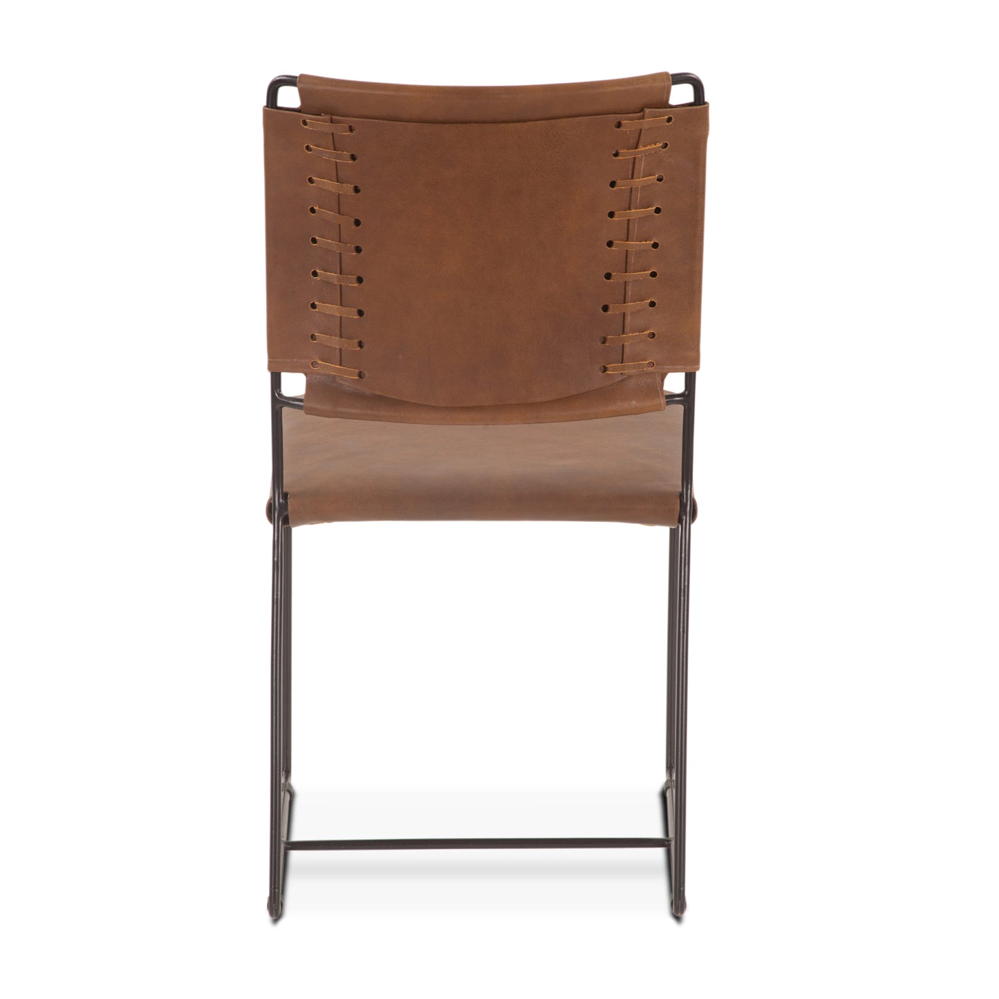 New York Leather Dining Chair - Brown Leather