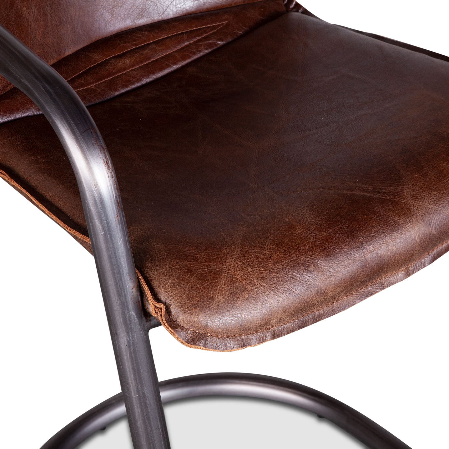 Portofino 22" Geisha Brown Top-Grain Leather Counter Chair