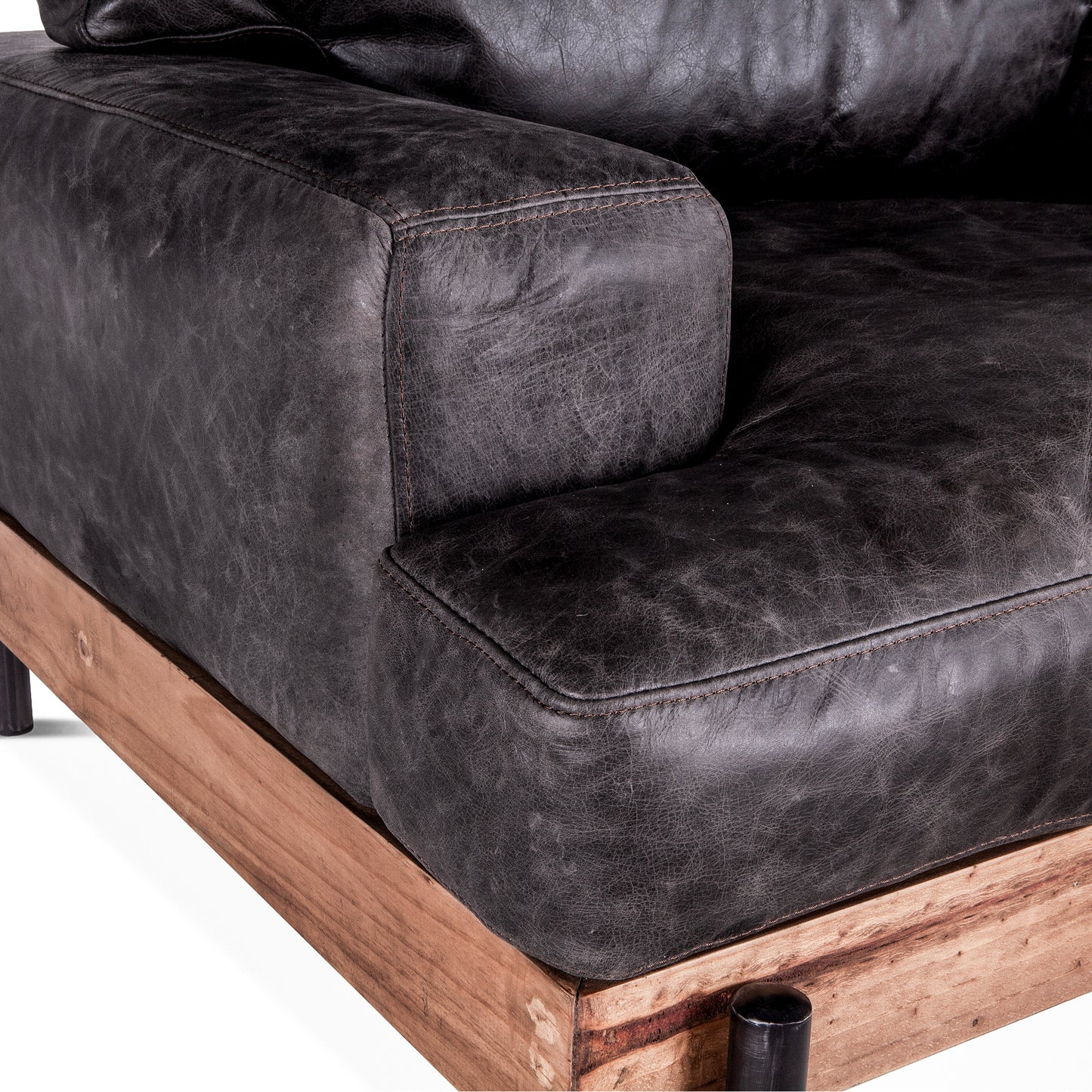Portofino Leather Arm Chair - Moroccan Black