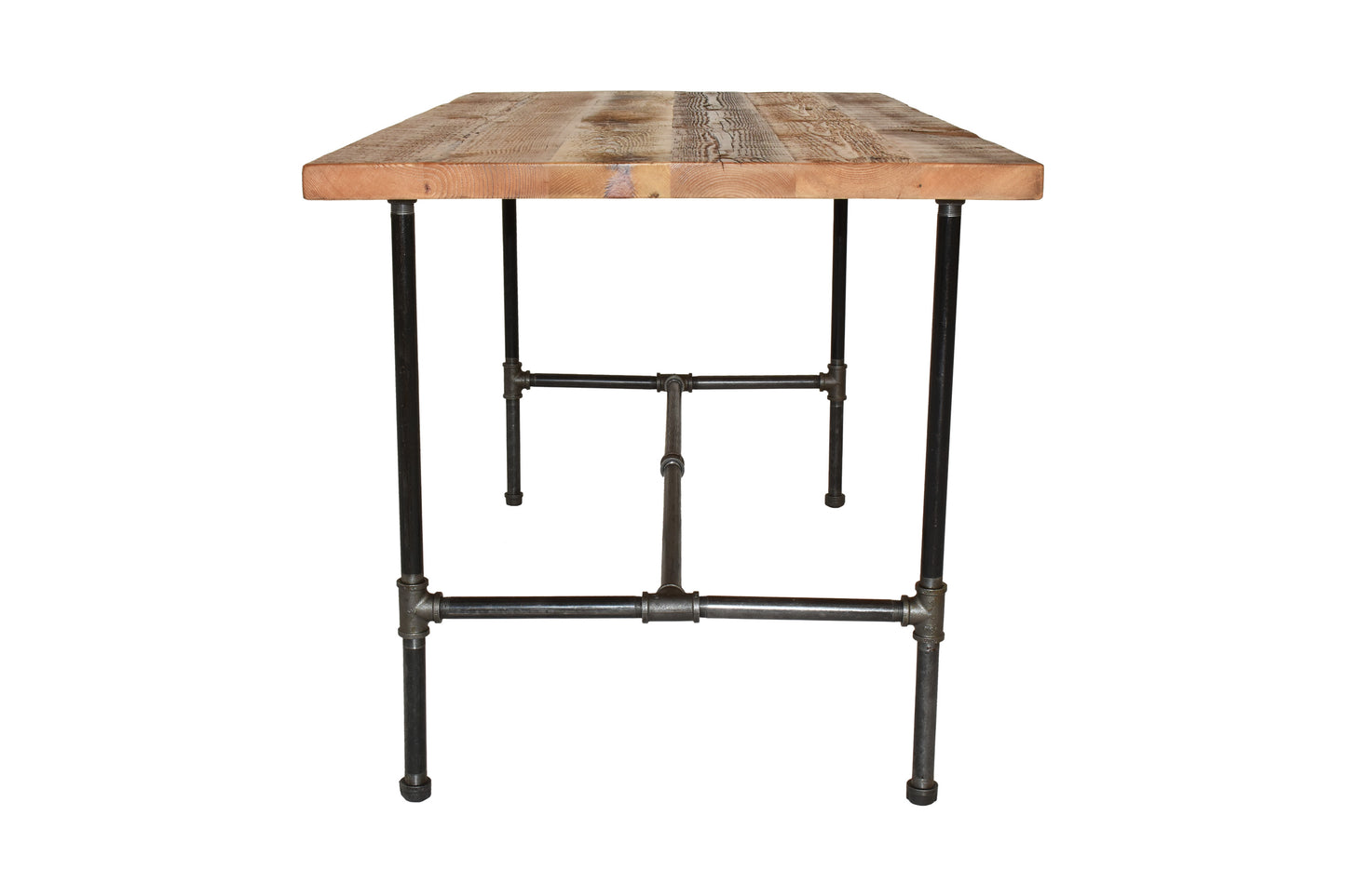 Reclaimed Wood Desk with Black Pipe Leg Base