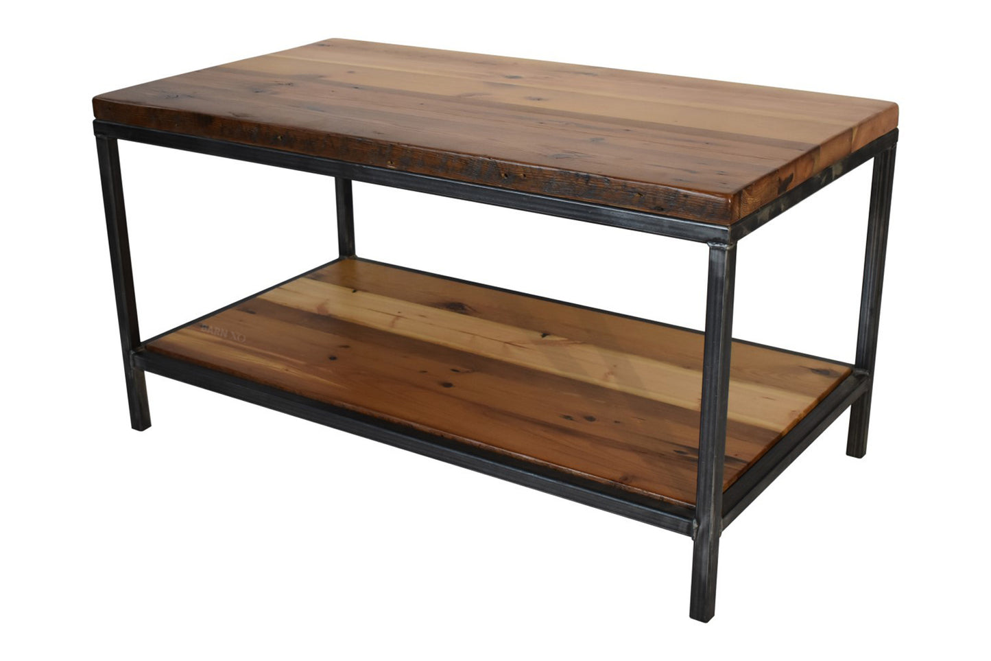 Urban Steel Coffee Table with Floating Shelf