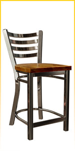 25 Inch Ladder Back Counter Chair (Gun Metal)