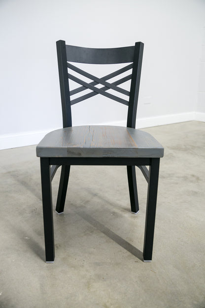 18 Inch X Back Dining Chair (Matte Black)