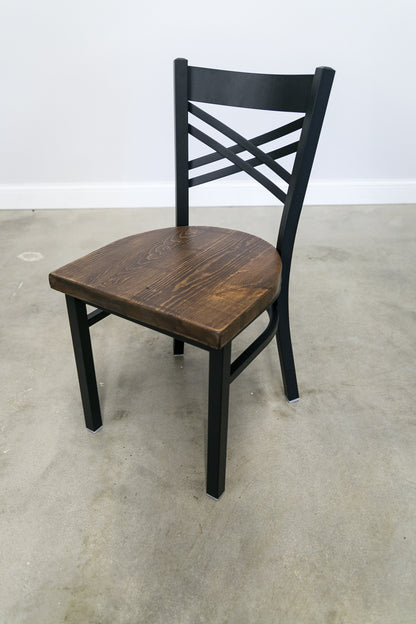 18 Inch X-Back Dining Chair (Gun Metal)