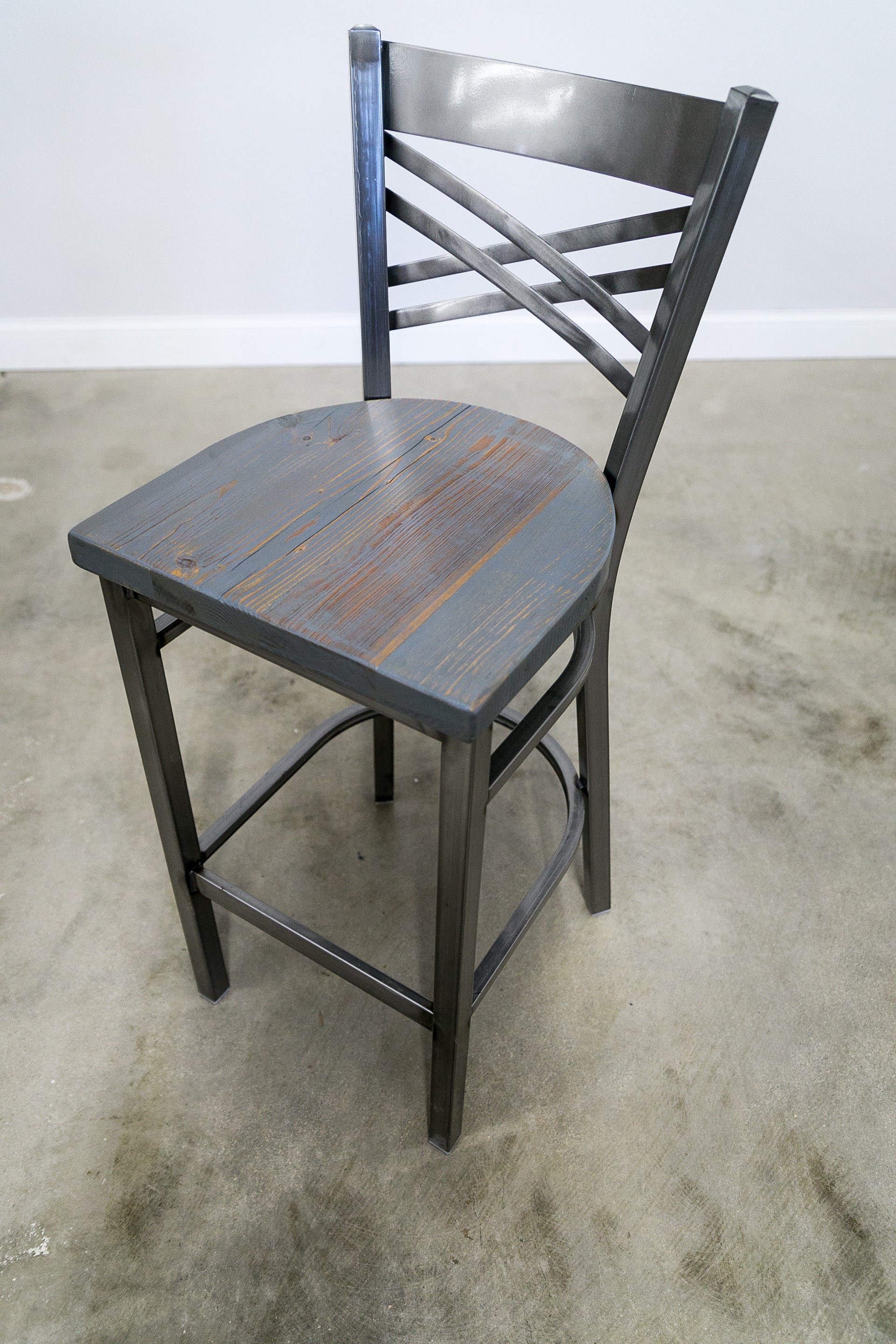 30 Inch X Back Bar Stool (Gun Metal)