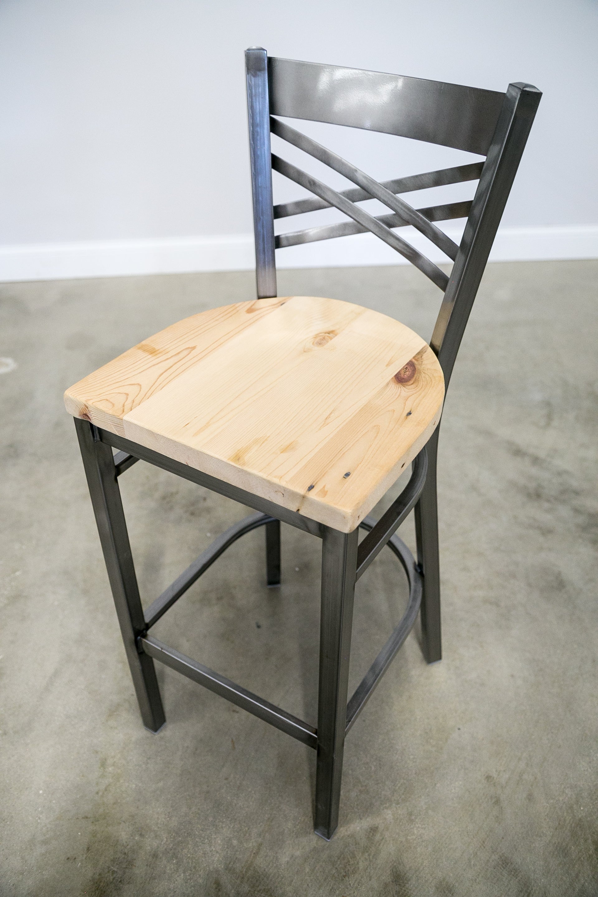 30 Inch X Back Bar Stool (Gun Metal)