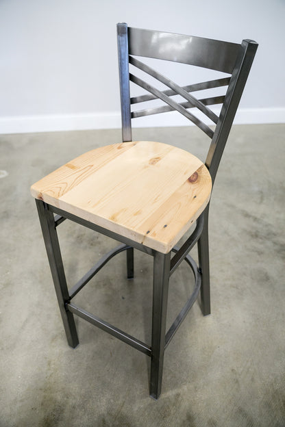 30 Inch X Back Bar Stool (Gun Metal)