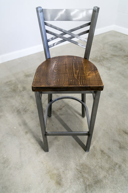 30 Inch X Back Bar Stool (Gun Metal)