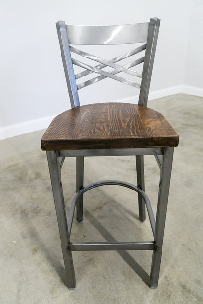 30 Inch X Back Bar Stool (Gun Metal)