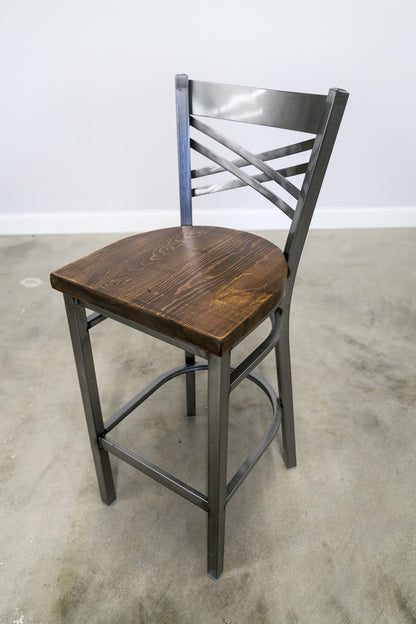 30 Inch X Back Bar Stool (Gun Metal)
