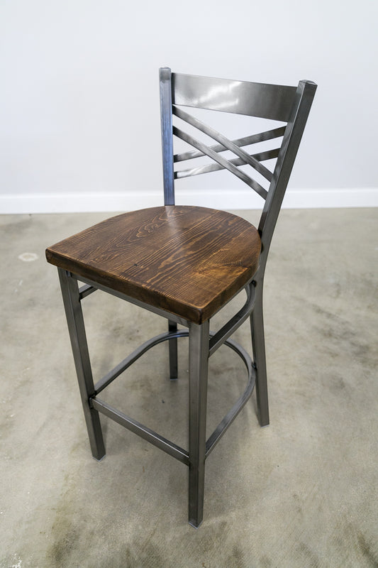 30 Inch X Back Bar Stool (Gun Metal)