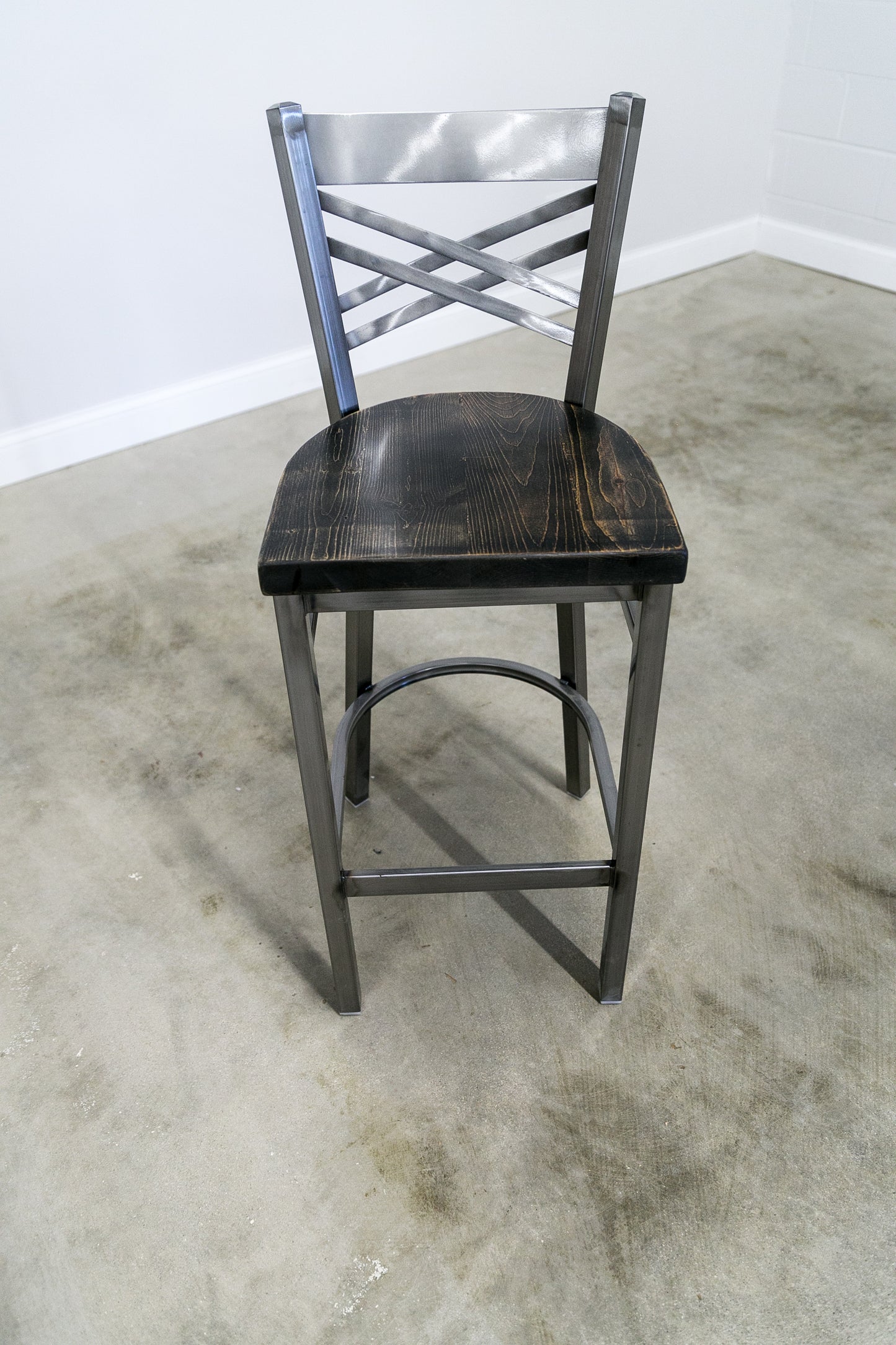 30 Inch X Back Bar Stool (Gun Metal)