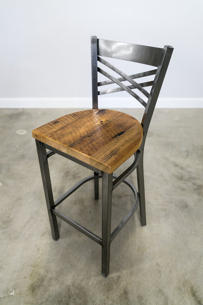 30 Inch X Back Bar Stool (Gun Metal)