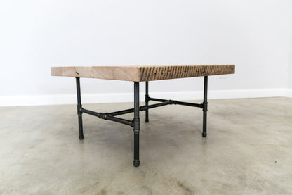 Coffee Table with Black Pipe Leg Base