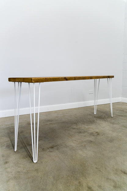 Reclaimed Console Table with White Hairpin Legs