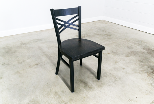 18 Inch X Back Dining Chair (Matte Black)