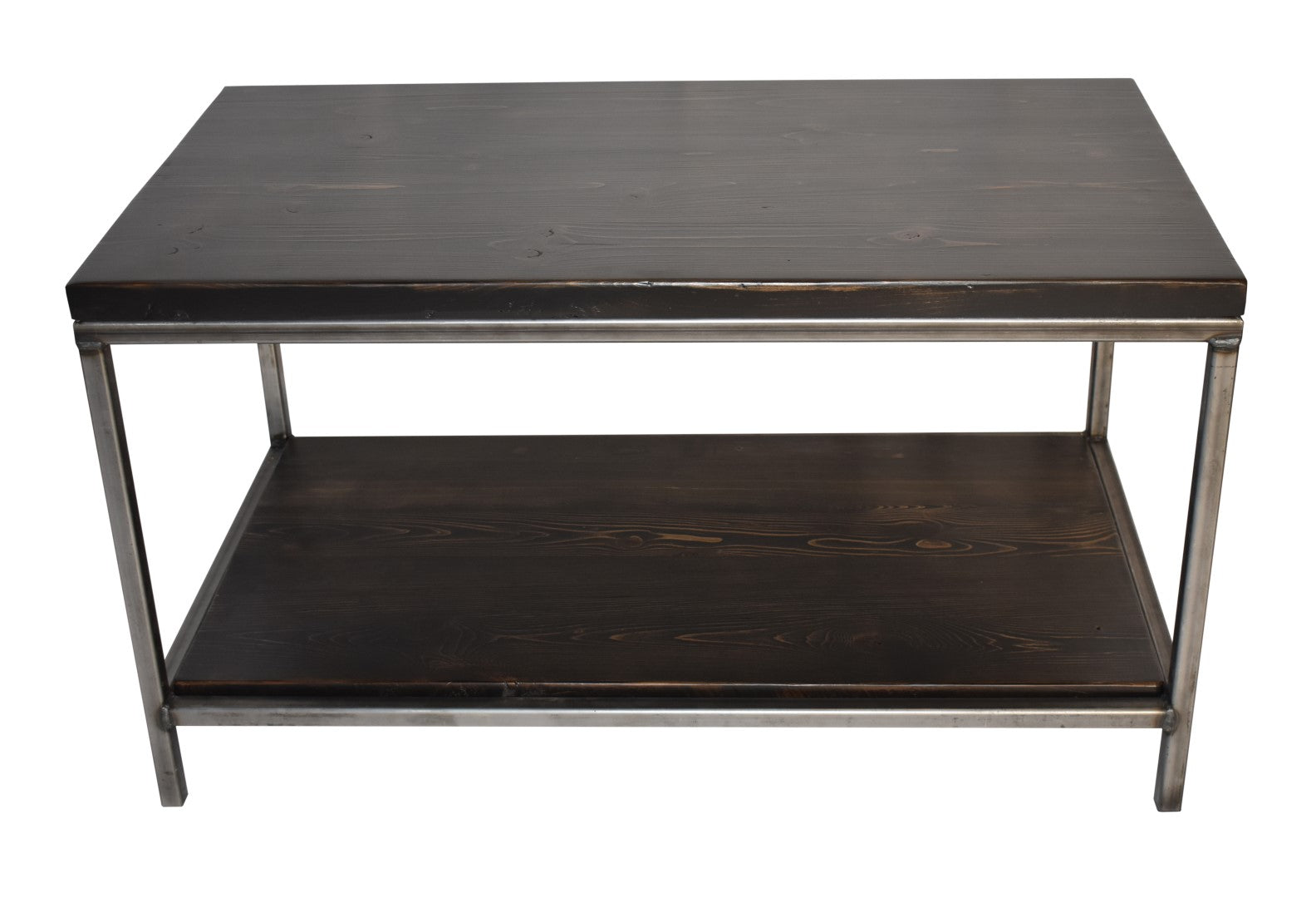 Urban Steel Coffee Table with Floating Shelf