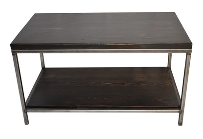 Urban Steel Coffee Table with Floating Shelf