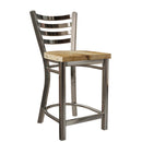25 Inch Ladder Back Counter Chair (Gun Metal)