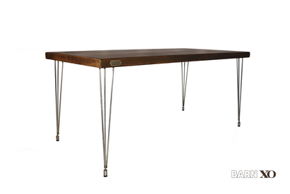 Reclaimed Wood Table with Leveling Hairpin Legs