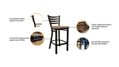 Bar Stool (30 Inch Ladder Back)