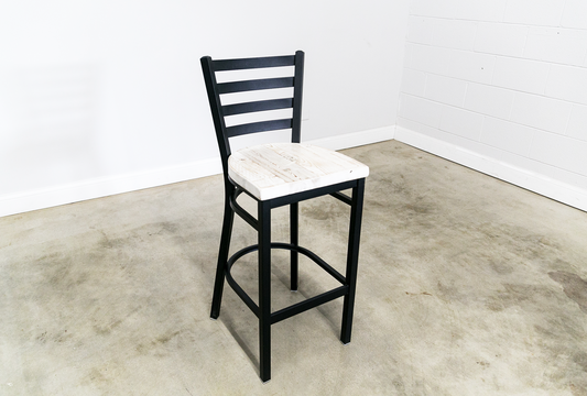 30 Inch Ladder Back Bar Stool (Matte Black)