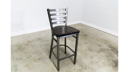 30 Inch Ladder Back Bar Stool (Gun Metal)