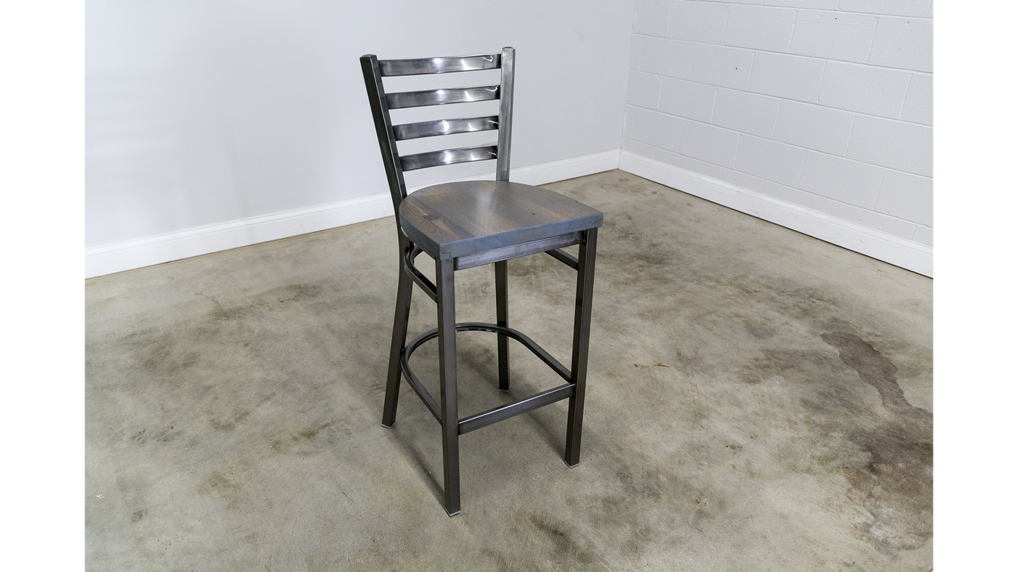 30 Inch Ladder Back Bar Stool (Gun Metal)