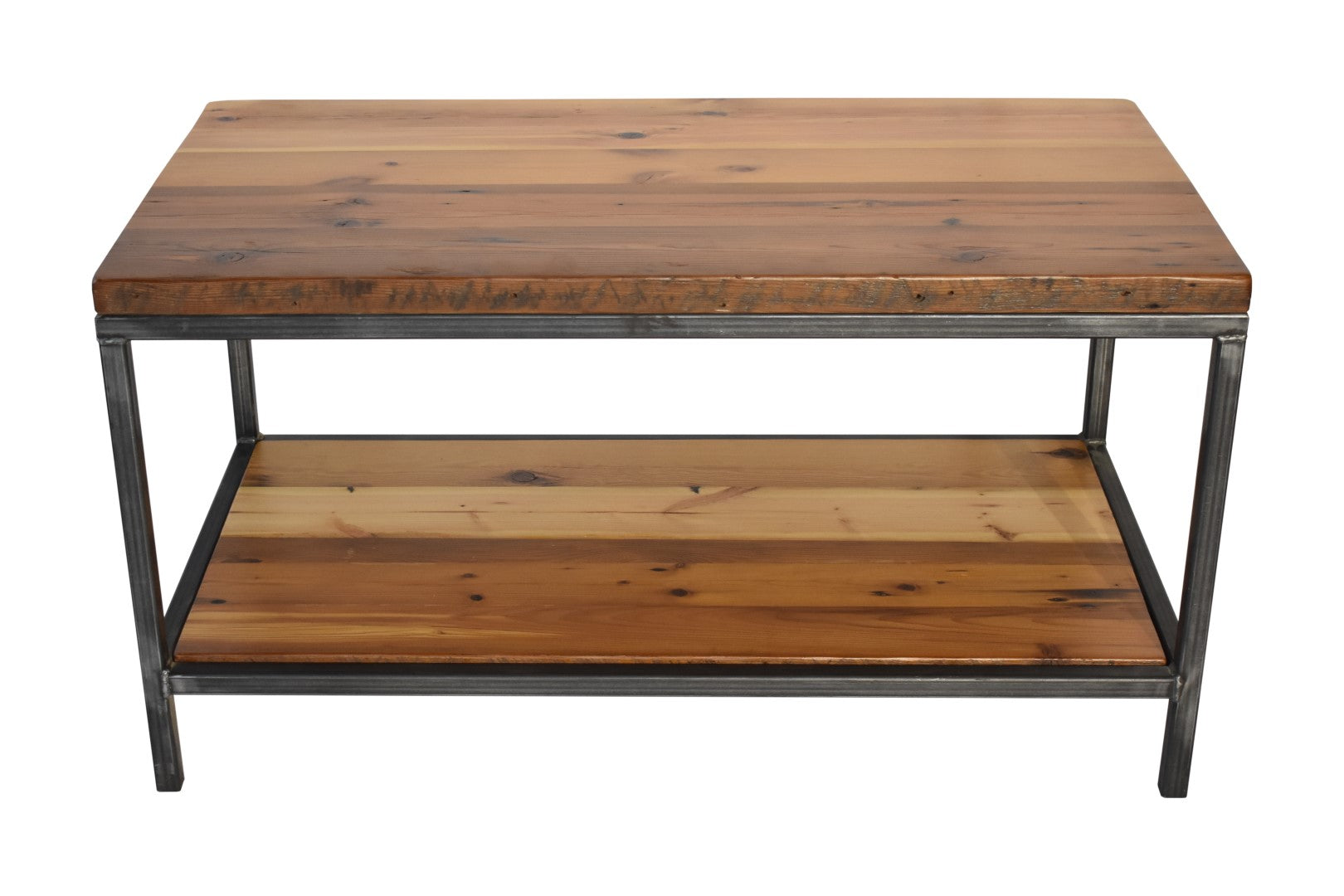 Urban Steel Coffee Table with Floating Shelf