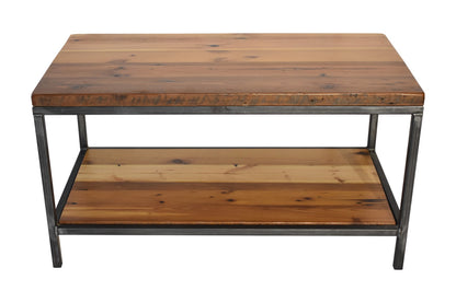 Urban Steel Coffee Table with Floating Shelf
