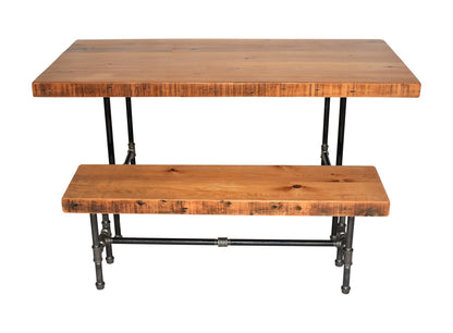 Reclaimed Wood Table with Black Pipe Leg Base