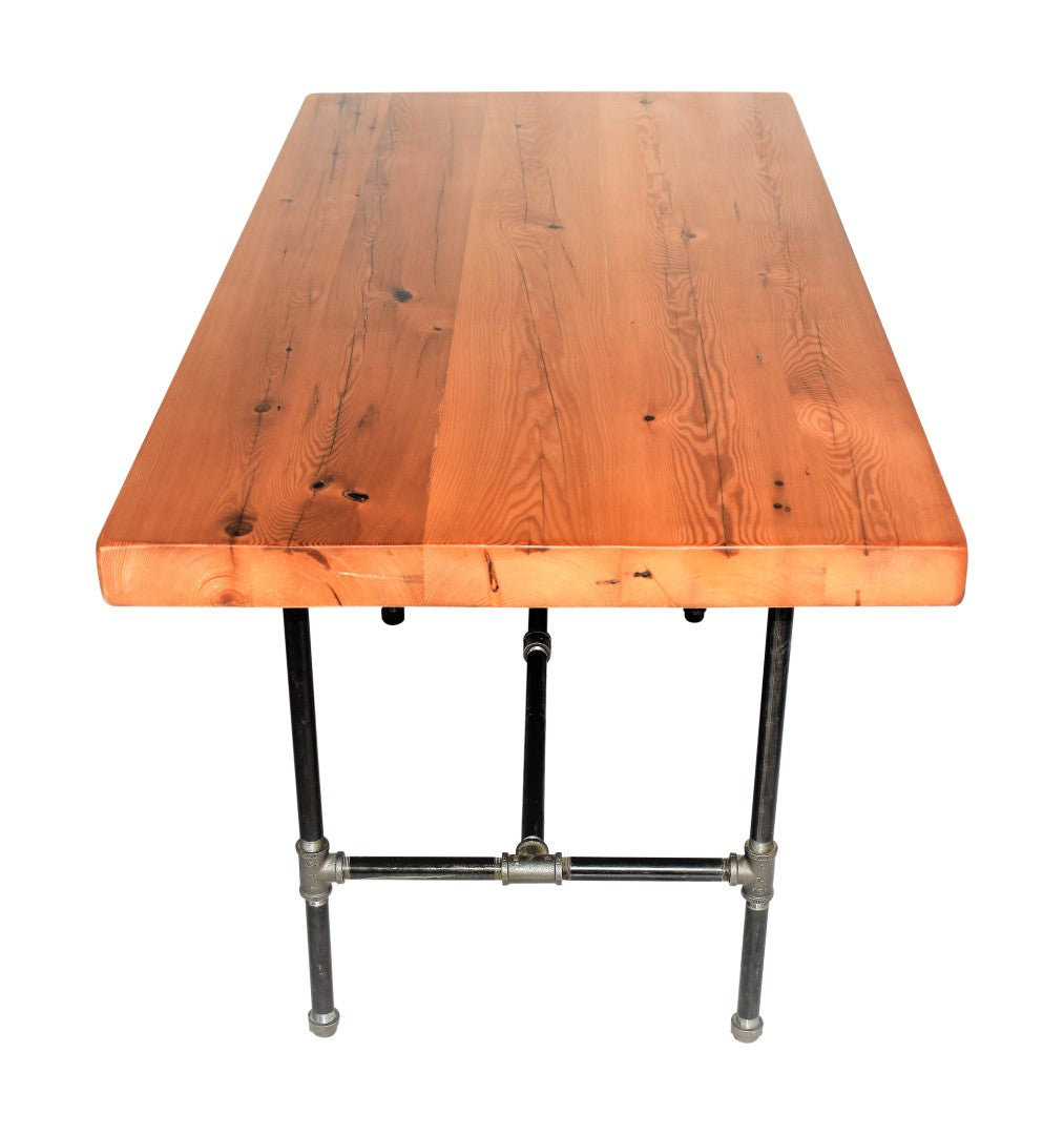 Reclaimed Wood Table with Black Pipe Leg Base