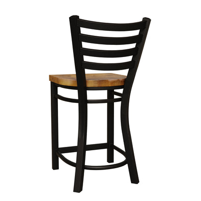 25 Inch Ladder Back Counter Chair (Matte Black)