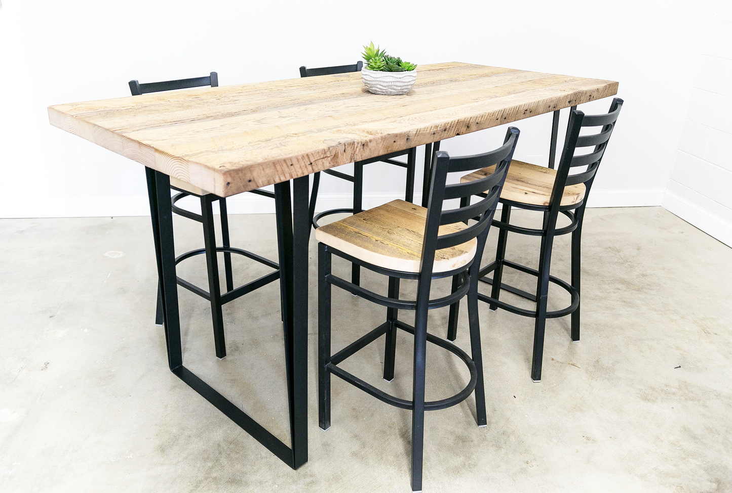 Reclaimed Wood Table w/ U Base