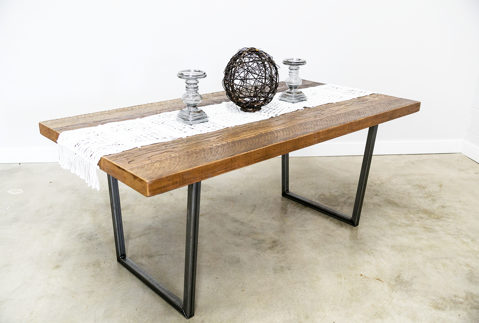 Modern Reclaimed Wood Table w/ Brooklyn Leg Base