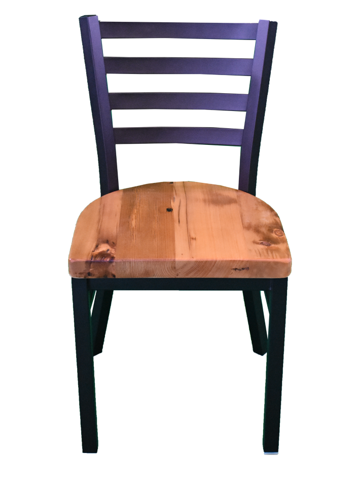18 Inch Ladder Back Dining Chair (Matte Black)