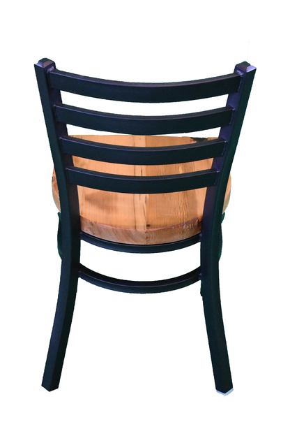 18 Inch Ladder Back Dining Chair (Matte Black)