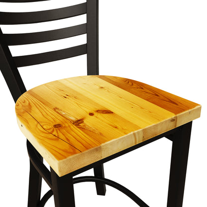25 Inch Ladder Back Counter Chair (Matte Black)