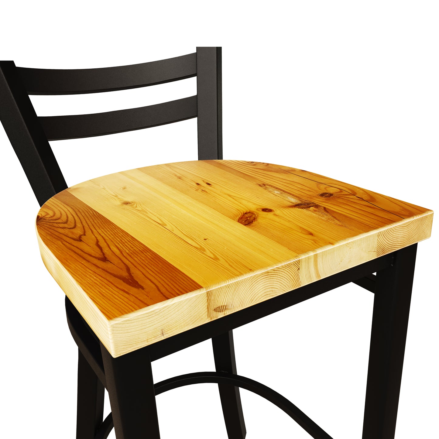30 Inch Ladder Back Bar Stool (Matte Black)