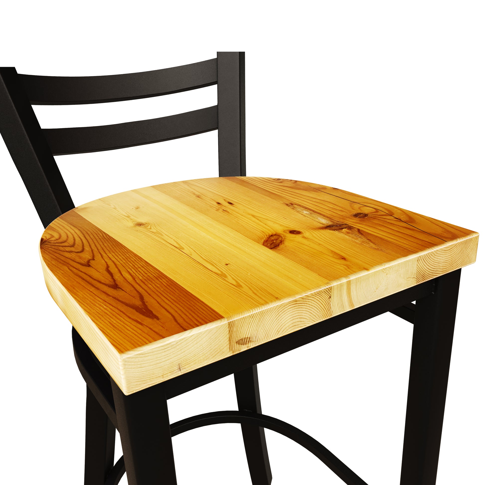 30 Inch Ladder Back Bar Stool (Matte Black)