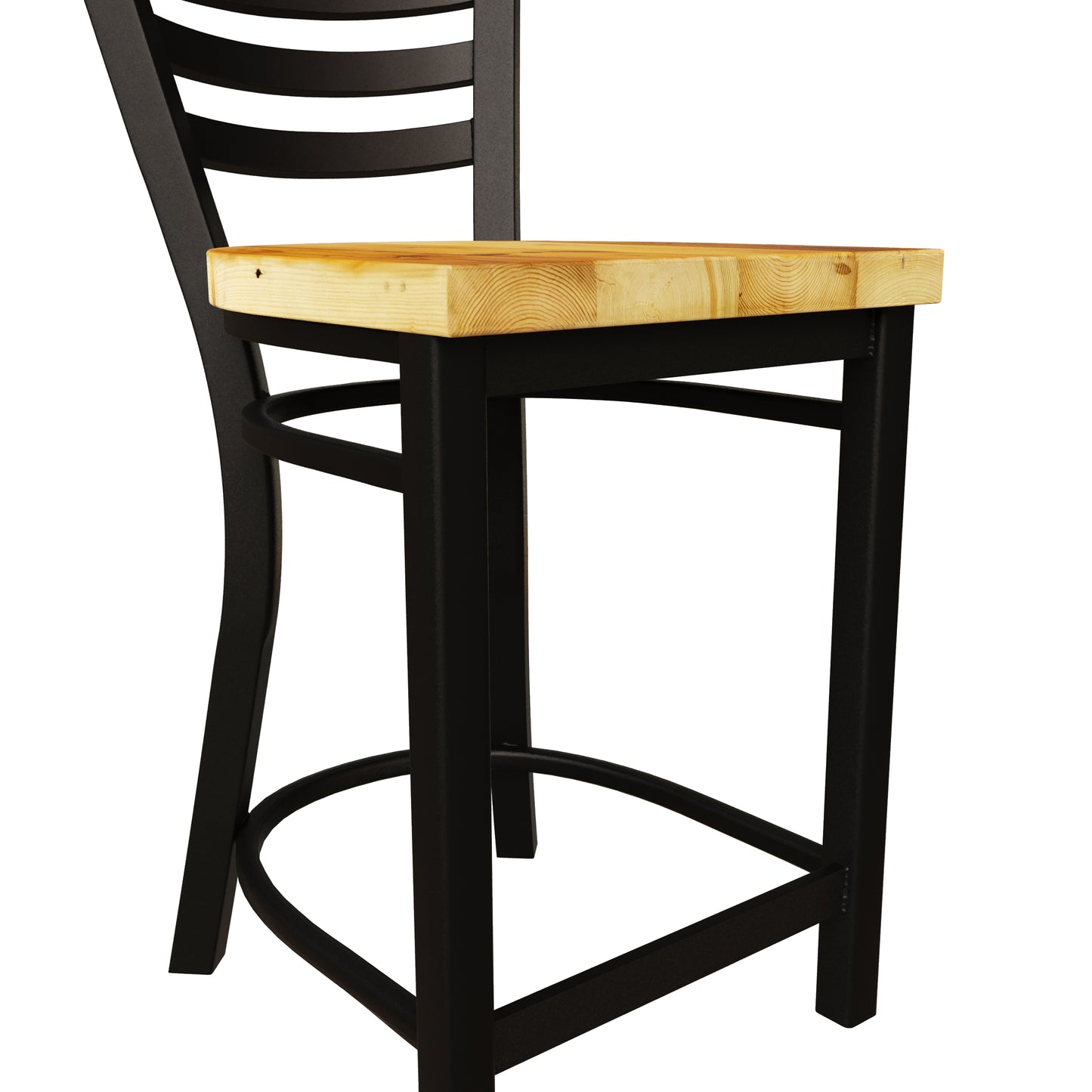 25 Inch Ladder Back Counter Chair (Matte Black)