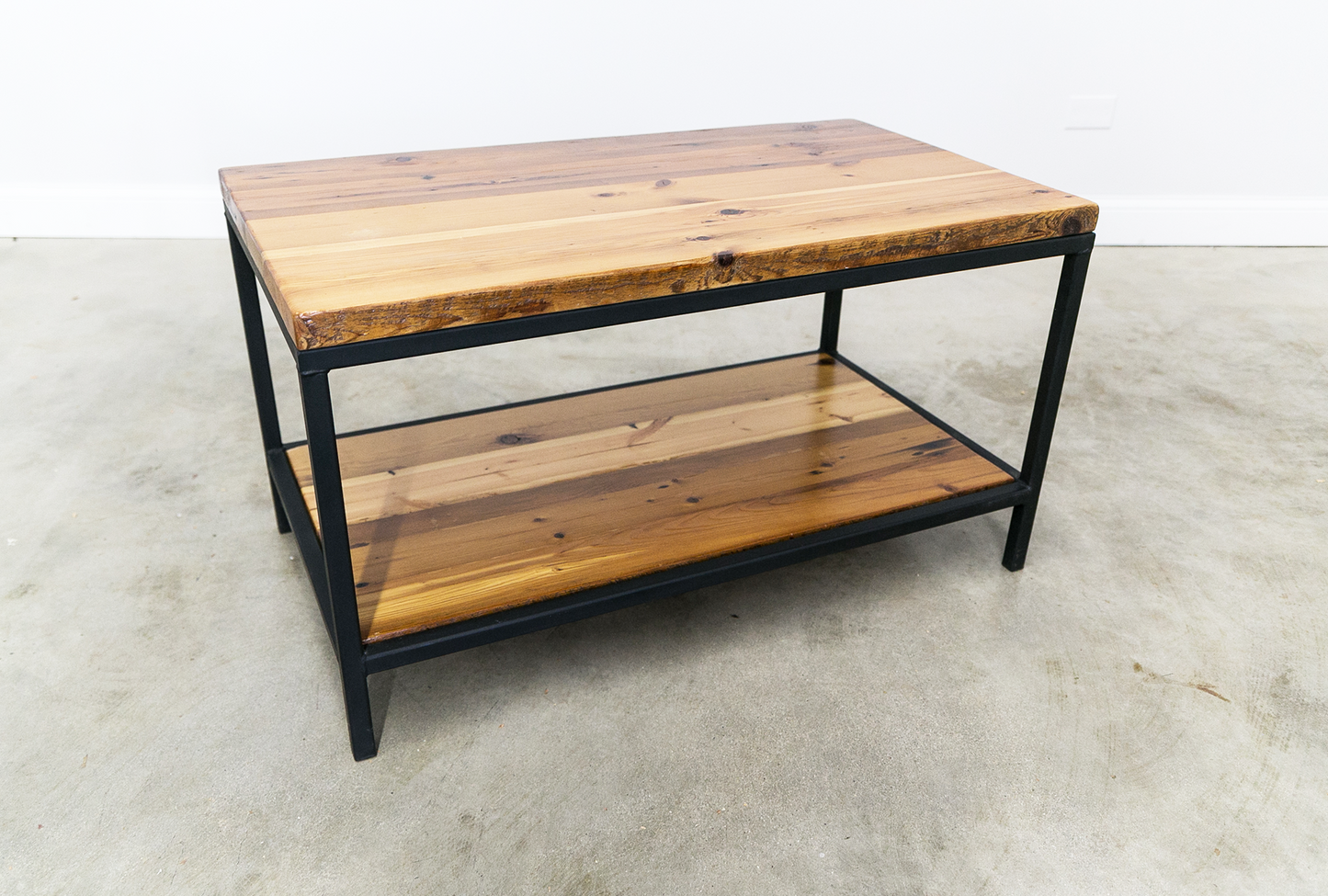 Urban Steel Coffee Table with Floating Shelf
