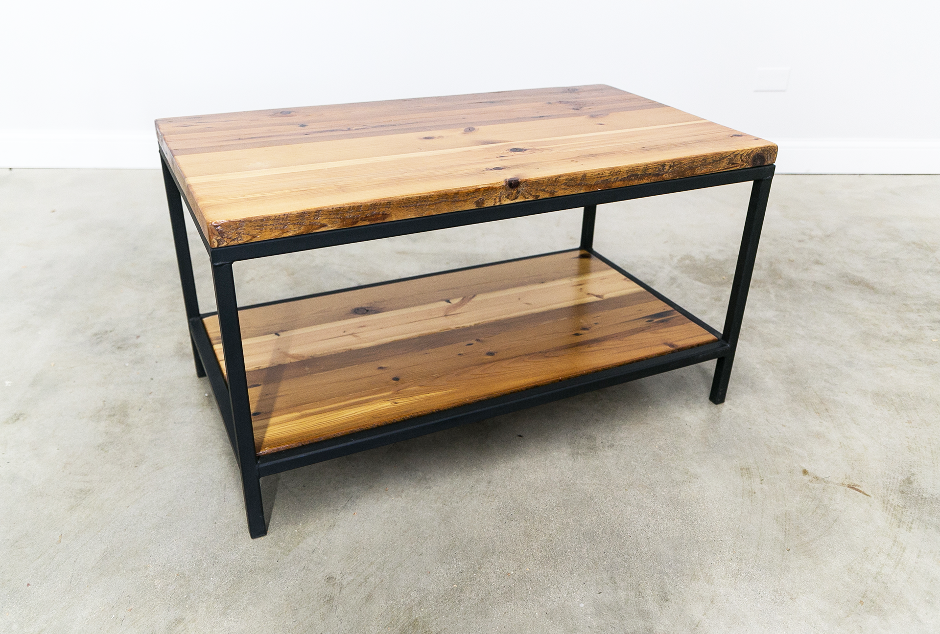 Urban Steel Coffee Table with Floating Shelf