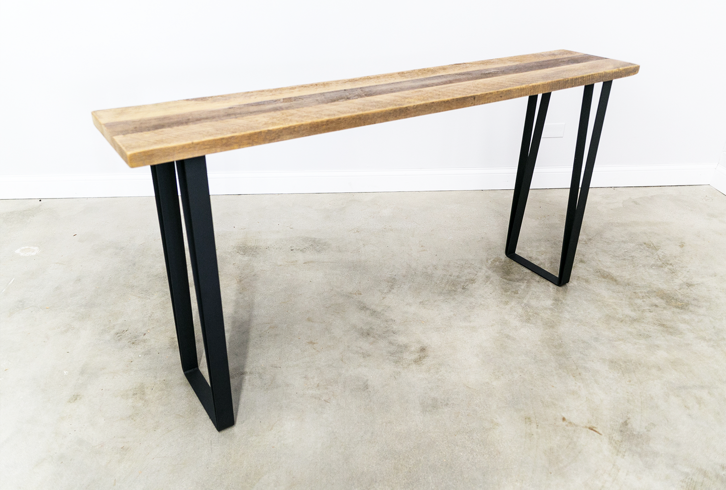 Reclaimed Wood Console Table with U-Shape Legs