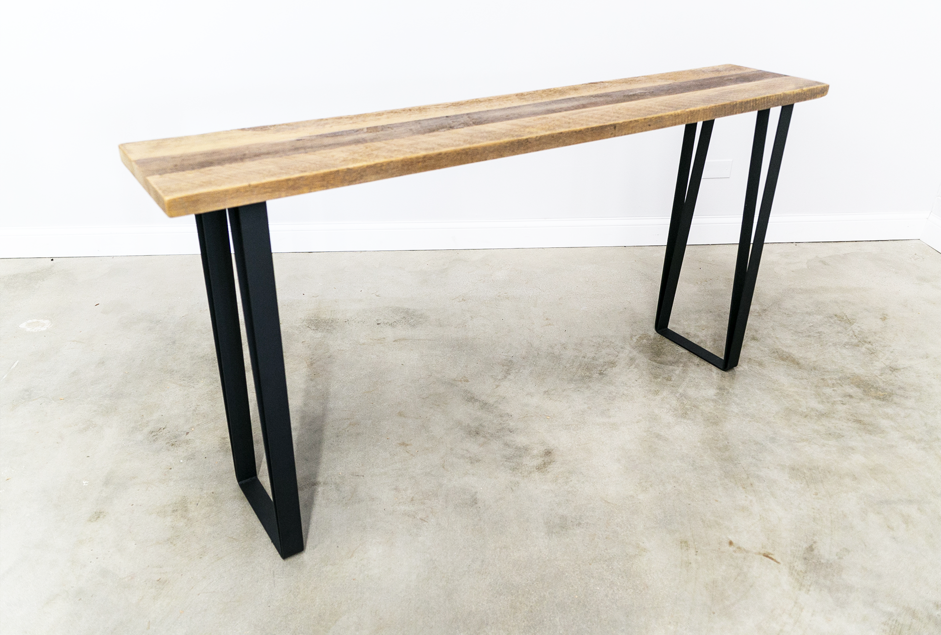 Reclaimed Wood Console Table with U-Shape Legs