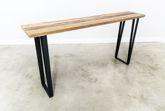 Reclaimed Wood Console Table with U-Shape Legs