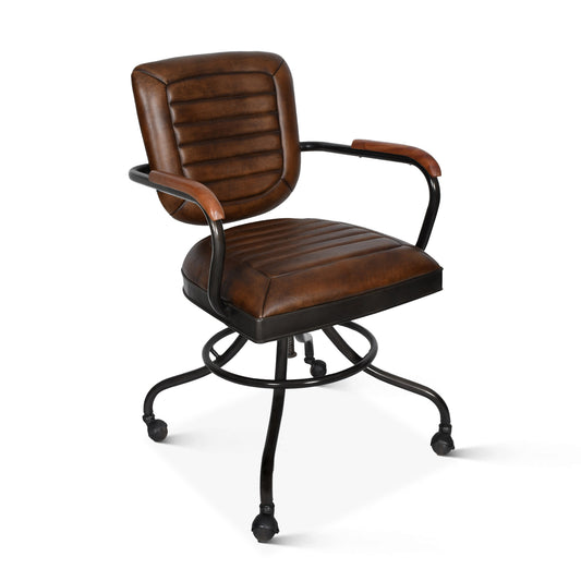 Essex 24" Oden Desk Chair Antique Whiskey - Top Grain Leather