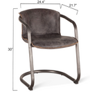 Portofino 22" Antique Ebony Top Grain Leather Dining Chair