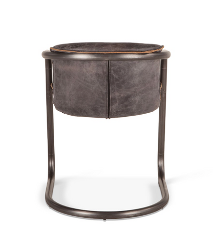 Portofino 22" Antique Ebony Top Grain Leather Dining Chair